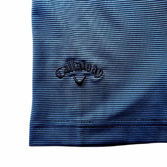 Callaway Opti Dri Golf Polo Shirt Mens Size Large Dark Blue Black Micro Striped - Picture 3 of 5